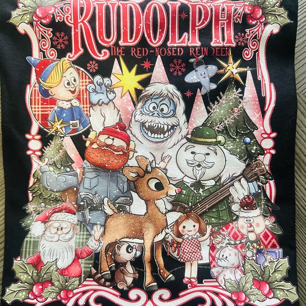 New Rudolph the Red-Nosed Reindeer Black Shirt